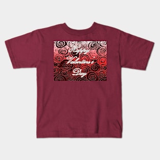 Happy Valentine's Day (Red Swirl) Kids T-Shirt
